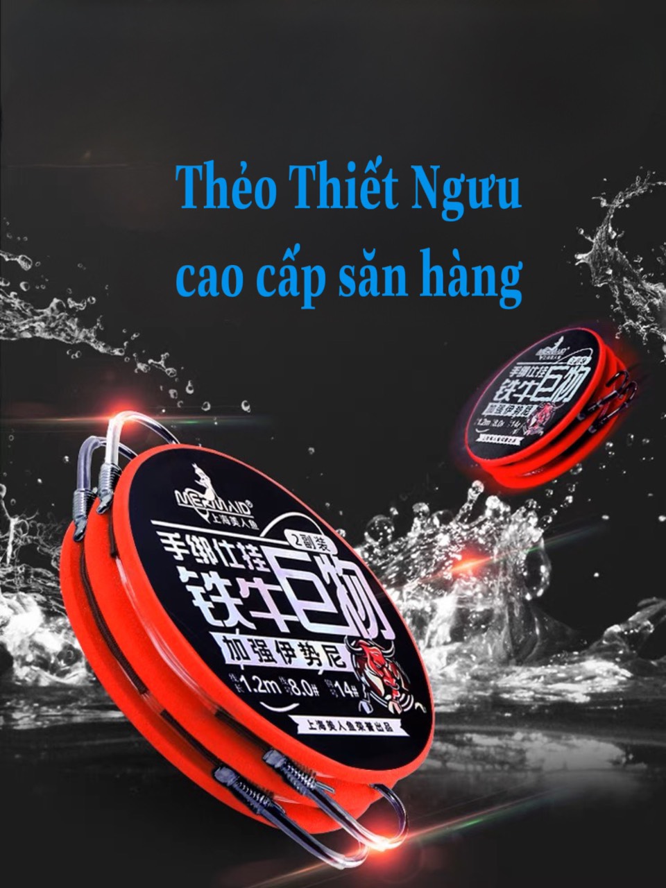 Dây Thẻo Săn Hàng lưỡi đôi buộc sẵn Thiết Ngưu chính hãng Mỹ Ngân Ngư , Chuyên Câu đơn đài