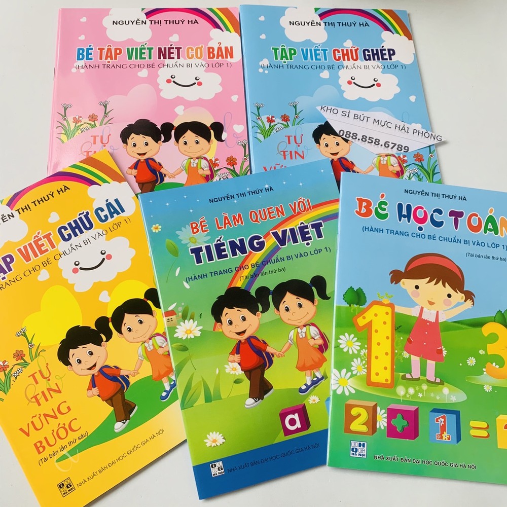 Bộ 5 vở tập viết cho bé học hè - hành trang cho bé vào lớp 1 nguyễn thị thuý hà