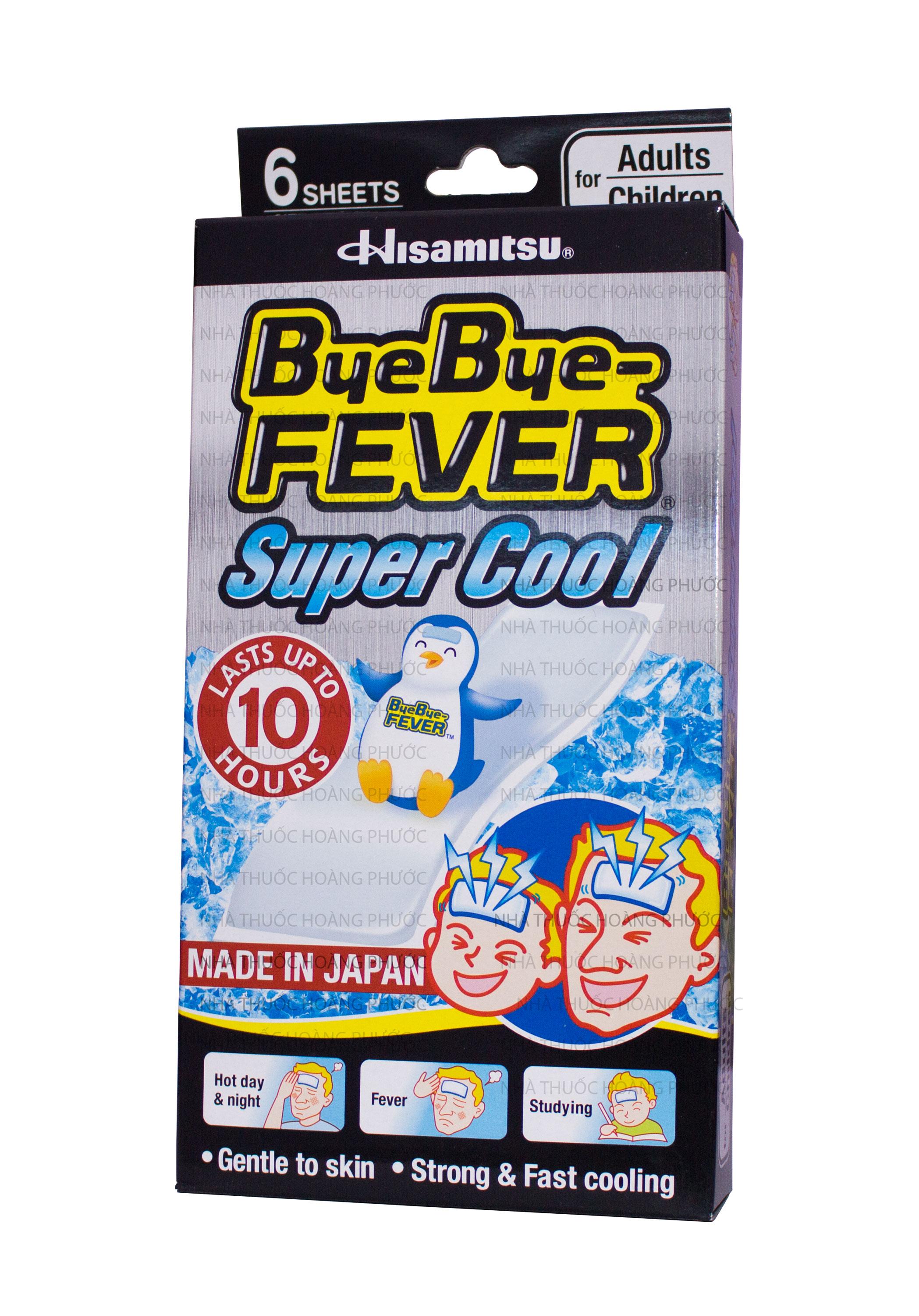 [HCM]Miếng dán hạ sốt Bye Bye Fever Super Cool Hộp 6 Miếng