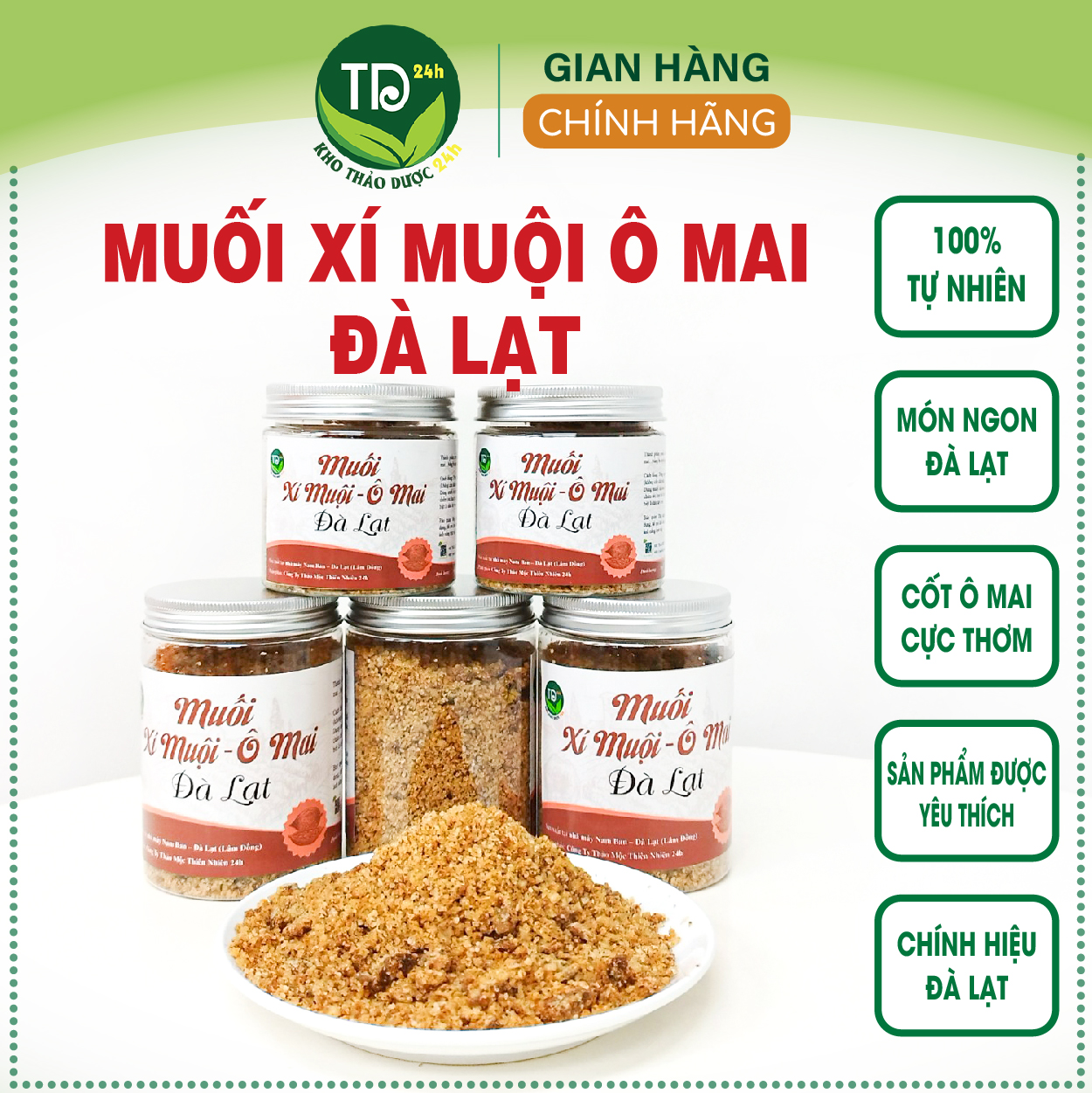 [Hũ 200 gr] Muối xí muội (ô mai) Đà Lạt, dùng ăn kèm với các món trái cây chua như cóc, xoài, ổi, đặc biệt làm dâu tây lắc cực ngon I Kho Thảo Dược 24h