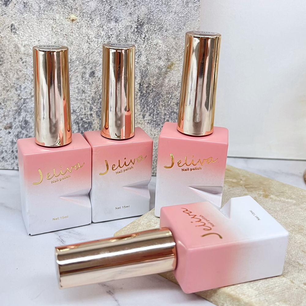 Sơn móng tay gel JELIVA trắng sữa, đen, trắng, nước gạo 15ml