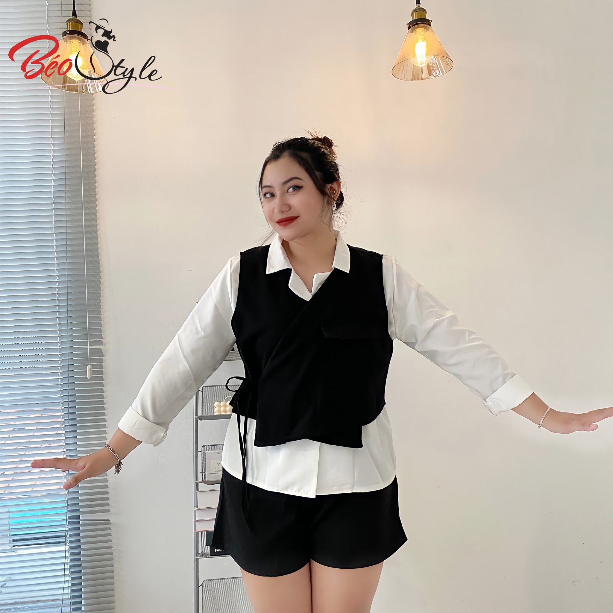 Set đồ hotgrirl Mina Bigsize kiểu Hàn Quốc SEBS015 Dành cho các nàng từ 55-95kg-Mặc đi chơi, dạo phố, đi tiệc, công sở