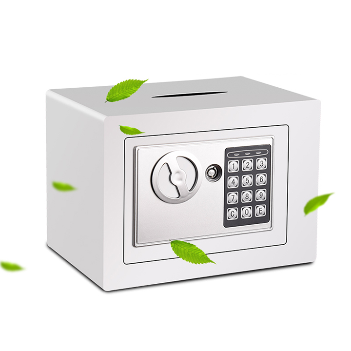 Két sắt mini an toàn cỡ nhỏ xách tay tiết kiệm cho gia đình sử dụng cả mã số và khóa chìa đồng thời
