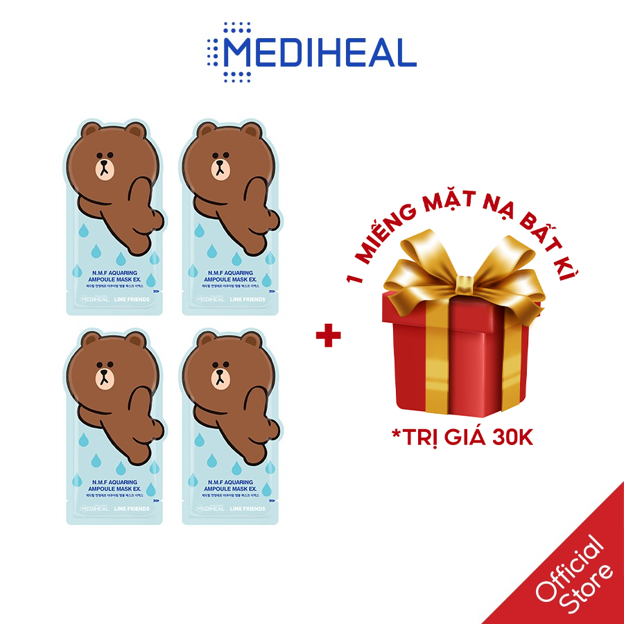 Mặt nạ cấp ẩm Mediheal Line Friends N.M.F Aquaring Ampoule Beauty Mask EX 27 ml