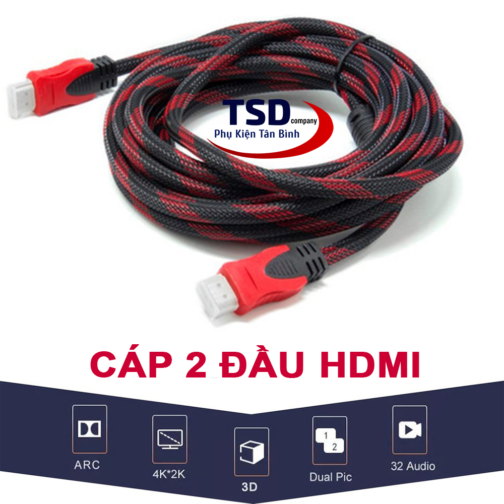 Cáp 2 đầu hdmi bọc dây dù chống nhiễu