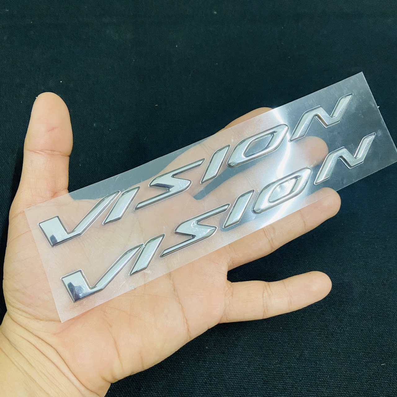 Tem chữ xe vision nổi trang trí xe siêu sáng cao cấp như zin