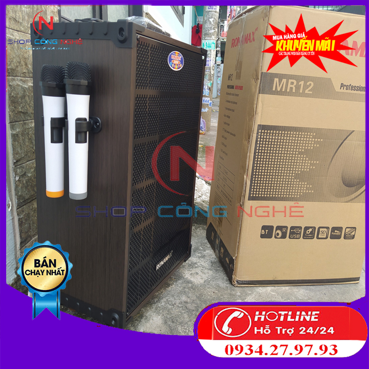 LOA KÉO di động ronamax MR-12 bass 3 tấc Công suất cực khủng karaoke  nghe nhạc CỰC HAY