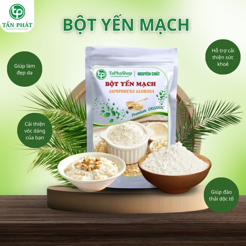 [GIÁ RẺ] Bột yến mạch nguyên chất túi lớn loại 1KG - Thảo Dược Tấn Phát