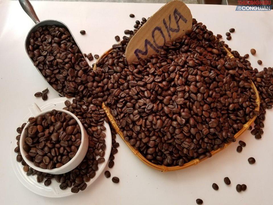 Cà phê moka hạt rang vị mộc nguyên chất 100%