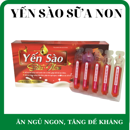 Siro Yến Sào Sữa Non giúp ăn ngủ ngon, tiếu hóa tốt, tăng đ.ề kháng cho trẻ từ 6 tháng tuổi - Hộp 20 ống