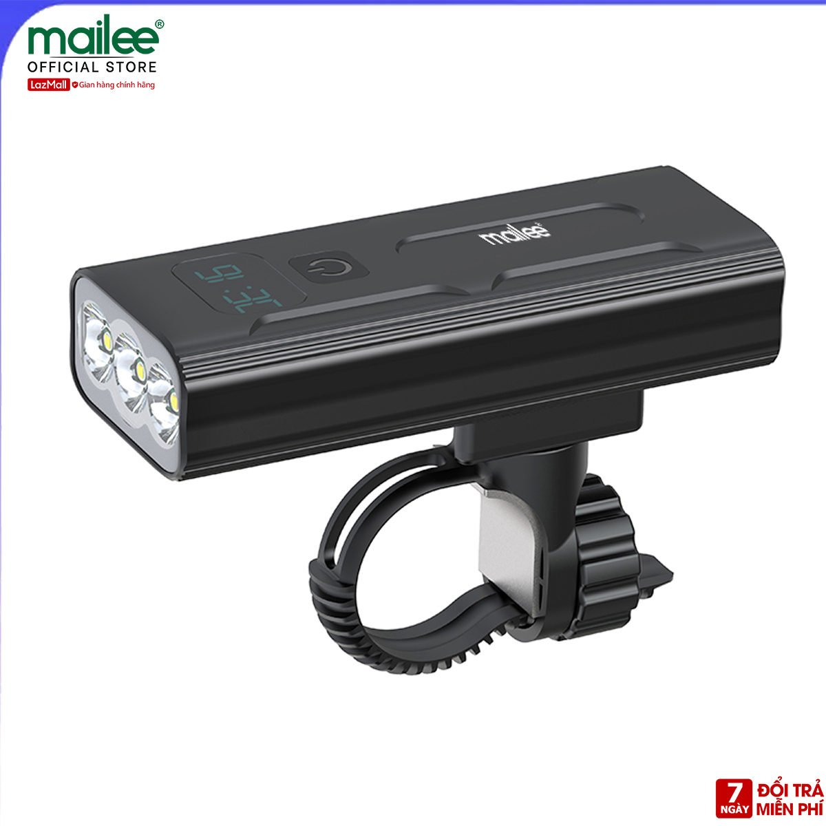 Đèn pha xe đạp chiếu sáng cao cấp chống nước siêu sáng gắn ghi-đông sạc điện type-c có đồng hồ hiển thị thời gian lượng pin hỗ trợ sạc điện thoại khẩn cấp Mai Lee