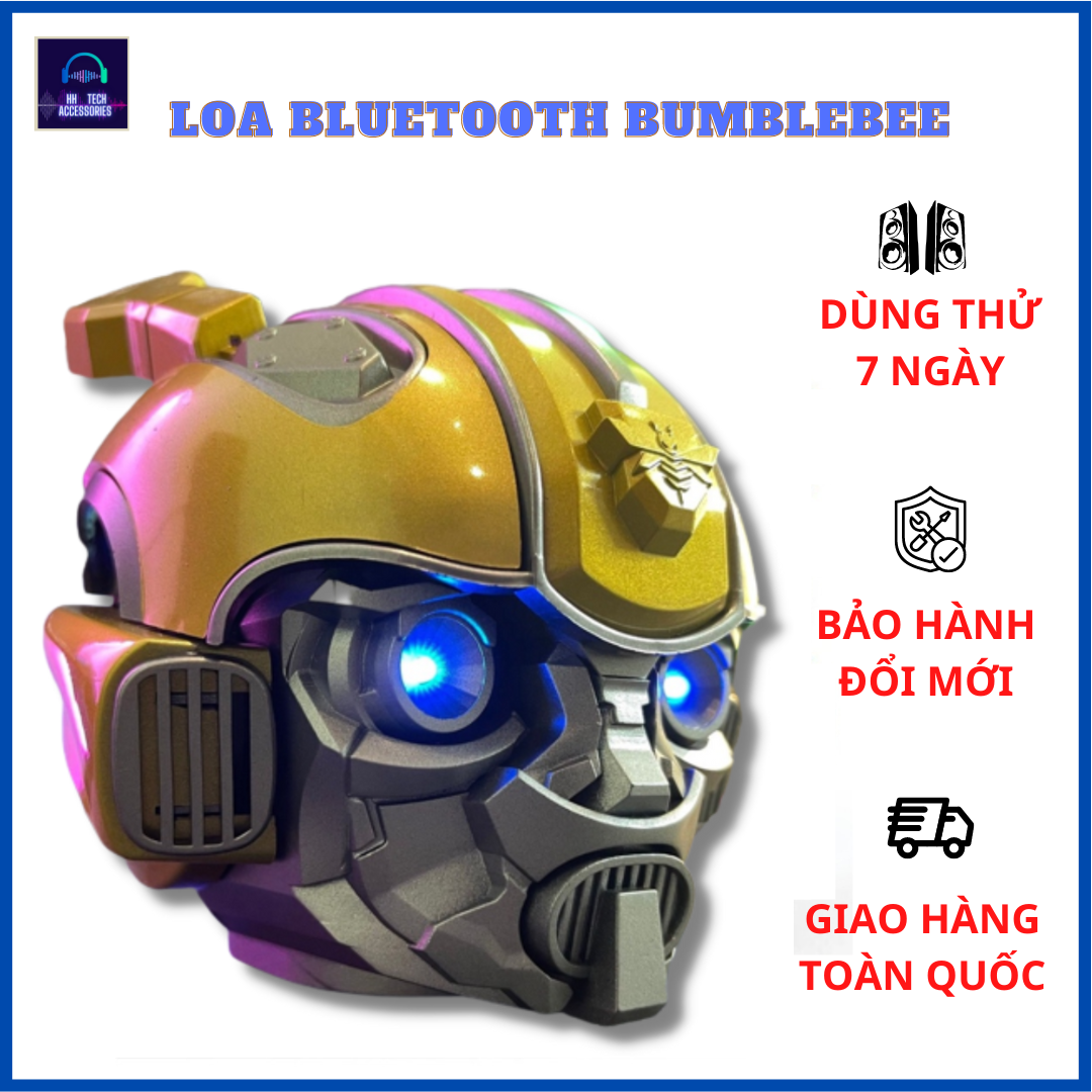 Loa bluetooth bumblebee transformer, loa bluetooth mini decor, chất âm hay, thiết kế chi tiết,mắt có đèn led, dung lượng pin trâu 1200mah , loa để bàn giá rẻ