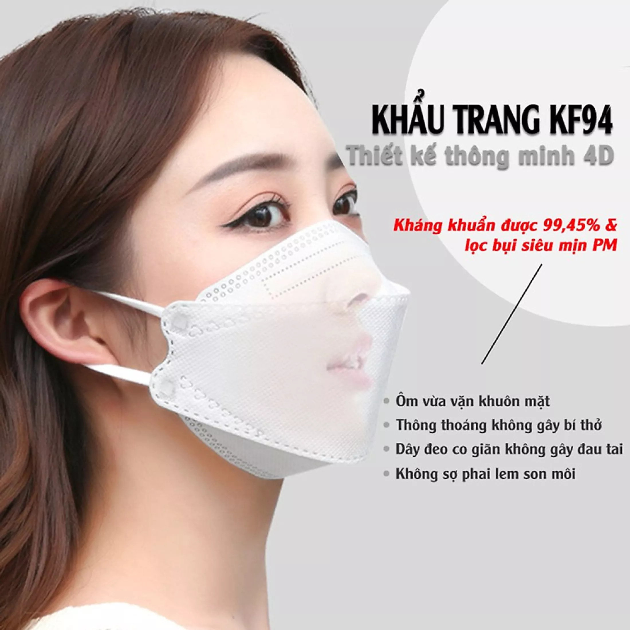 Giá sỉ 1 thùng 300 chiếc khẩu trang y tế 4D mask kf94 công nghệ Hàn Quốc 4 lớp vải kháng khuẩn, kháng bụi mịn lên đến 95%, đạt tiêu chuẩn ISO