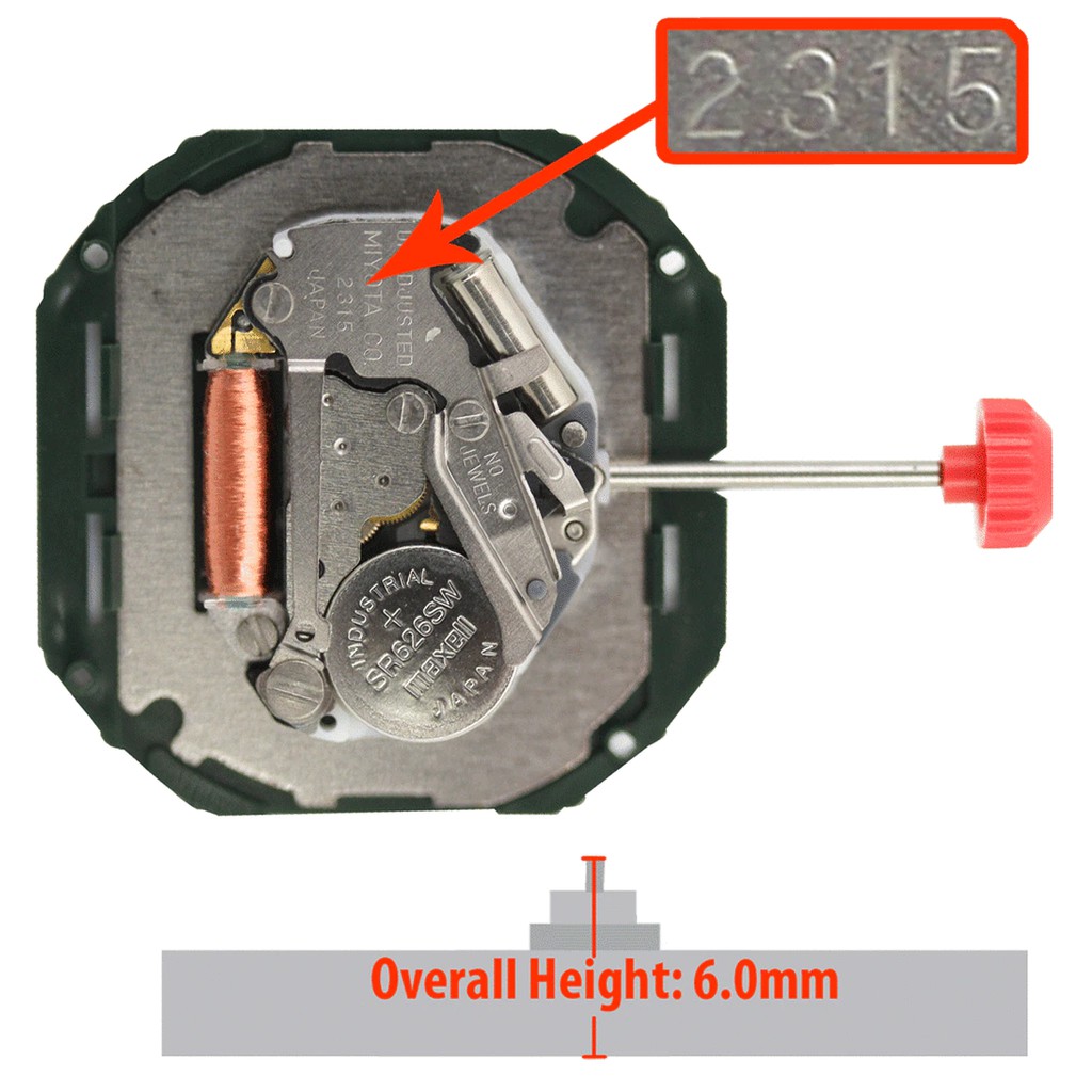 Máy đồng hồ Miyota 2315 3kim 1 lịch ngày