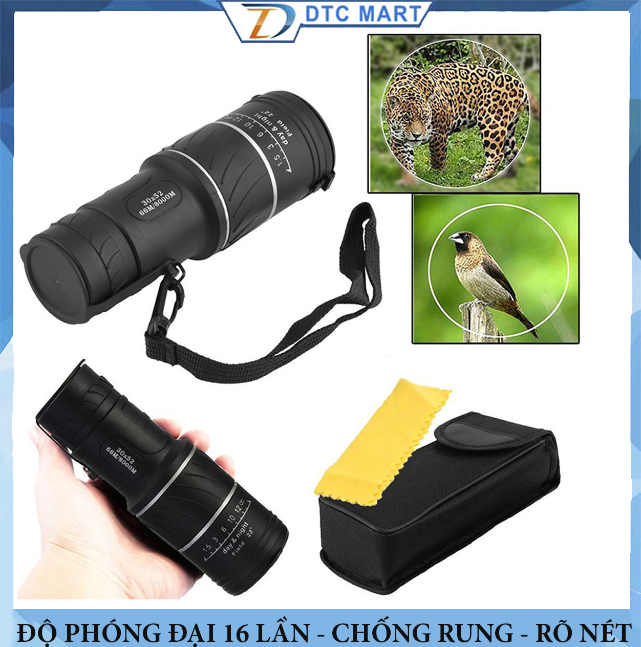 Ống Ngắm Nhìn Xuyên Khoảng Cách, Ống Nhòm Siêu Nét, Ống Nhòm BUSHNELL 1 Mắt,  Ống Nhòm Đêm,  Siêu Zoom, Độ Phóng Đại Lớn