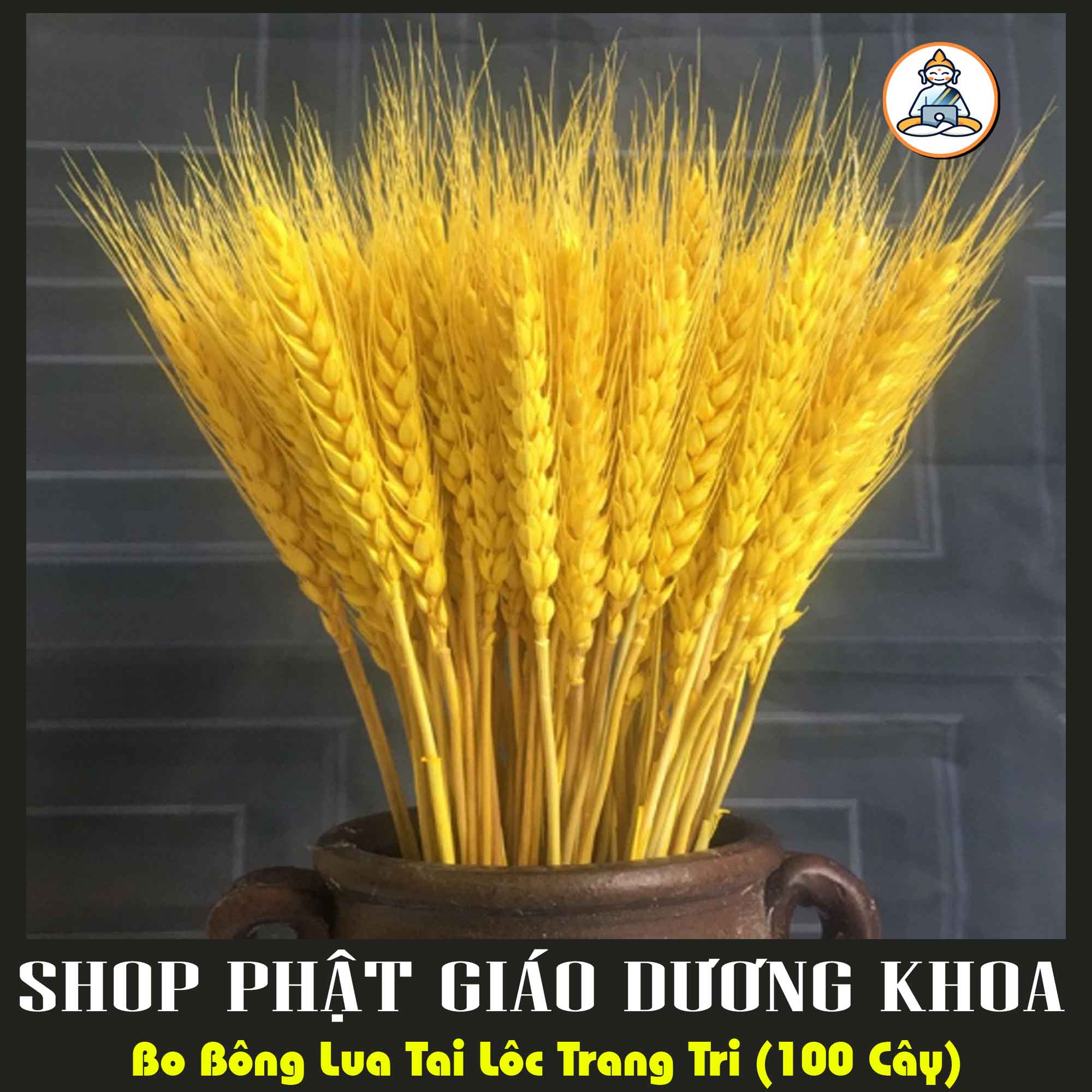 Bó bông lúa tài lộc trang trí