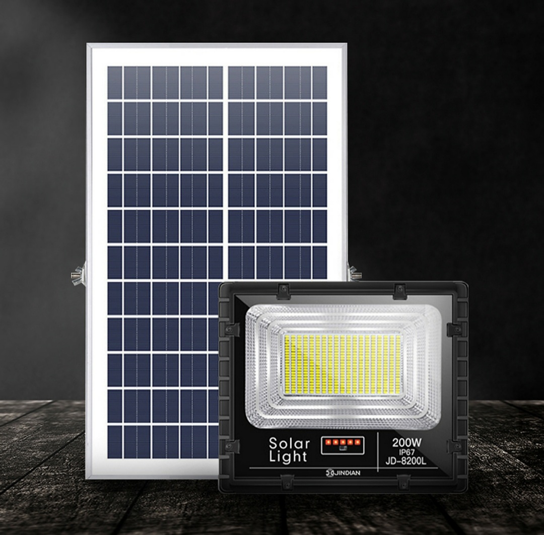 [HCM]ĐÈN NĂNG LƯỢNG MẶT TRỜI CHÍNH HÃNG JINDIAN JD-8200L (200W)