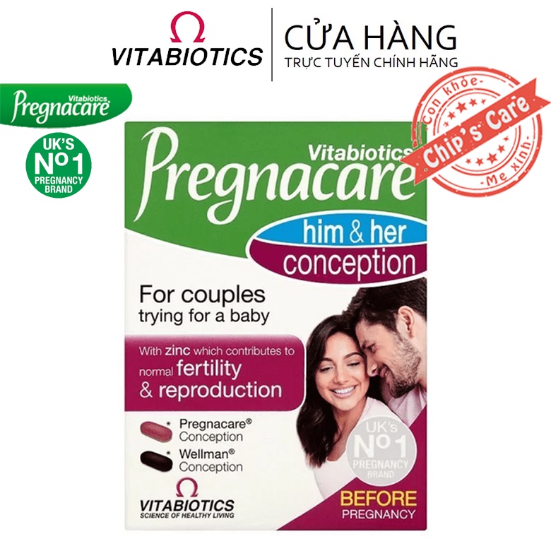 Vitamin Pregnacare Him and Her Conception tăng khả năng thụ thai cho 2 vợ
