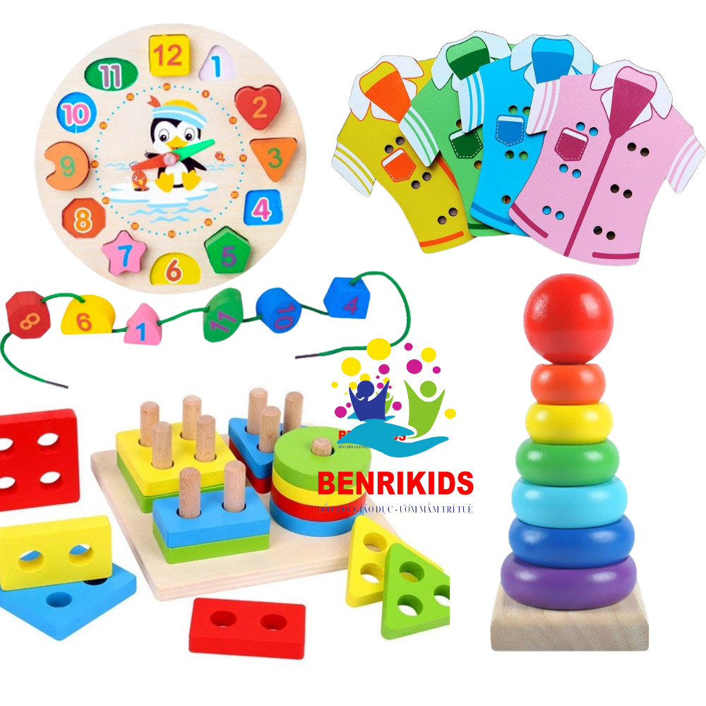 Đồ Chơi Gỗ Montessori Chop Bé Học Về Hình Khối Màu Sắc Âm Nhạc - Giúp Bé Phát Triển Các Kỹ Năng Cơ Bản - Đồ Chơi Trẻ Em Benrikids