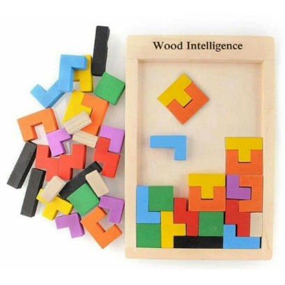 Đồ chơi gỗ - xếp hình tetris mầu sắc