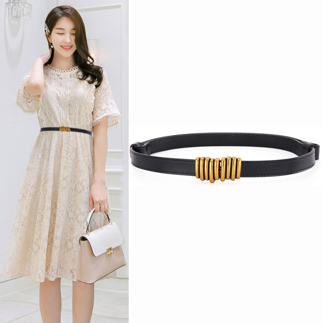 Đai váy thắt lưng nữ Nutushop kiểu dáng thời trang cá tính chất liệu da thật bản nhỏ hàng cao cấp NT284