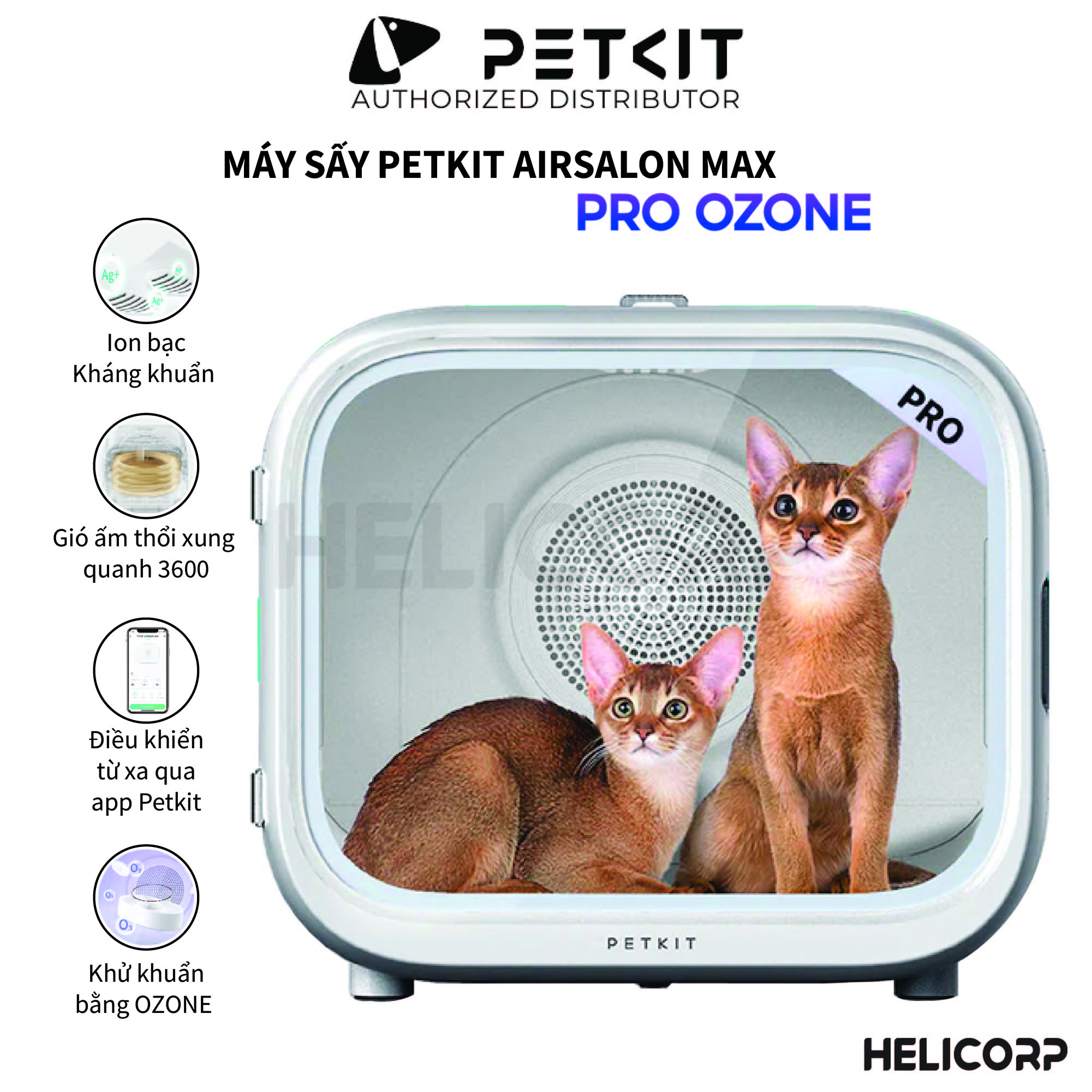 Máy Sấy Cho Mèo Lồng Sấy Cho Chó Mèo Petkit Air Salon Max Pro HeLiCorp