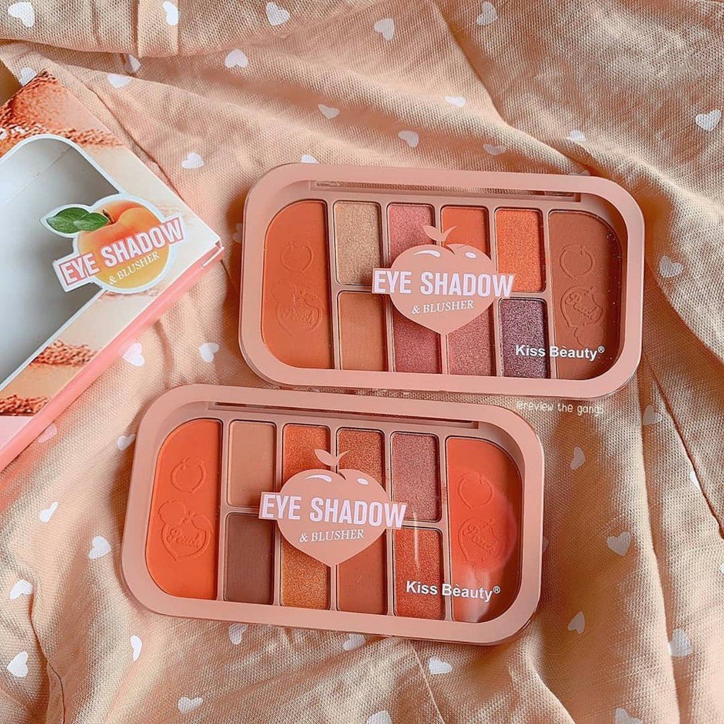 Bảng Phấn Mắt 10 Ô KissBeauty 🍑 Tone Cam Đào Tây Chính Hãng Nội Địa