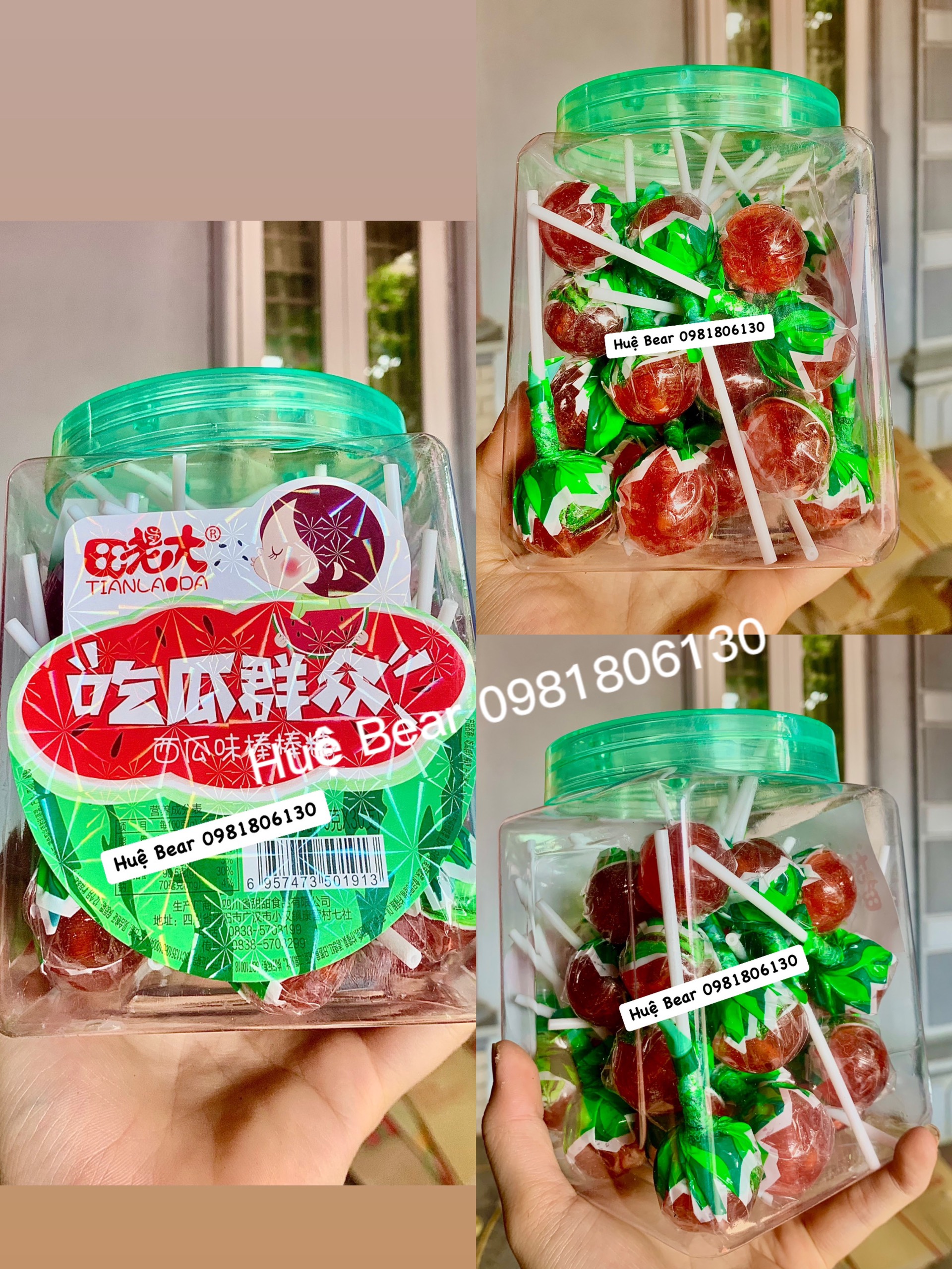 Hộp 30que kẹo mút dưa hấu siêu hot
