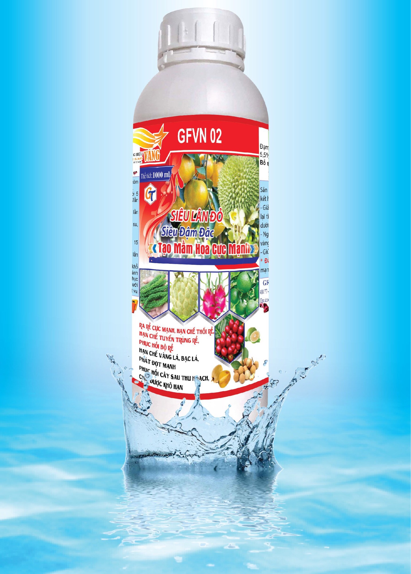 [HCM]Phân Bón lá GFVN Siêu lân 86 1L  siêu  tạo mầm hoa dạng gel đặc dễ hòa tan khi sử dụng cây dễ hấp thụ