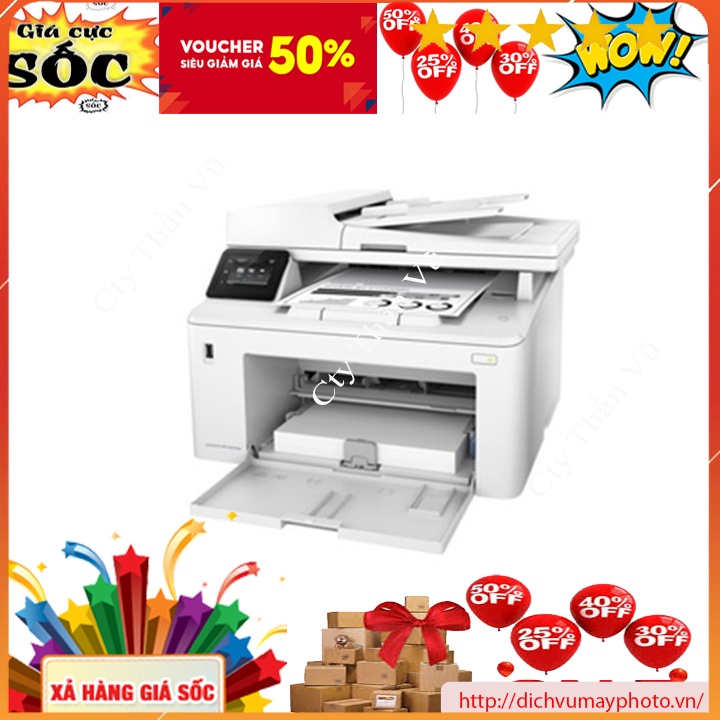 Máy in đa chức năng laserjet HP M227fdw có in đảo mặt in wifi không dây scan copy chất lượng tốt bảo hành INECO