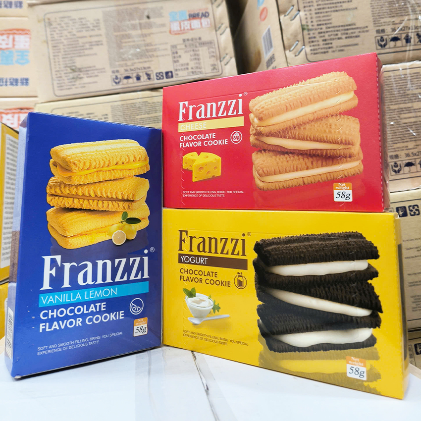 Bánh Quy Kẹp Kem Franzzi Hộp Nhỏ 58g Vị Yogurt, Chanh, Phomai B211 - BeeGin Mart