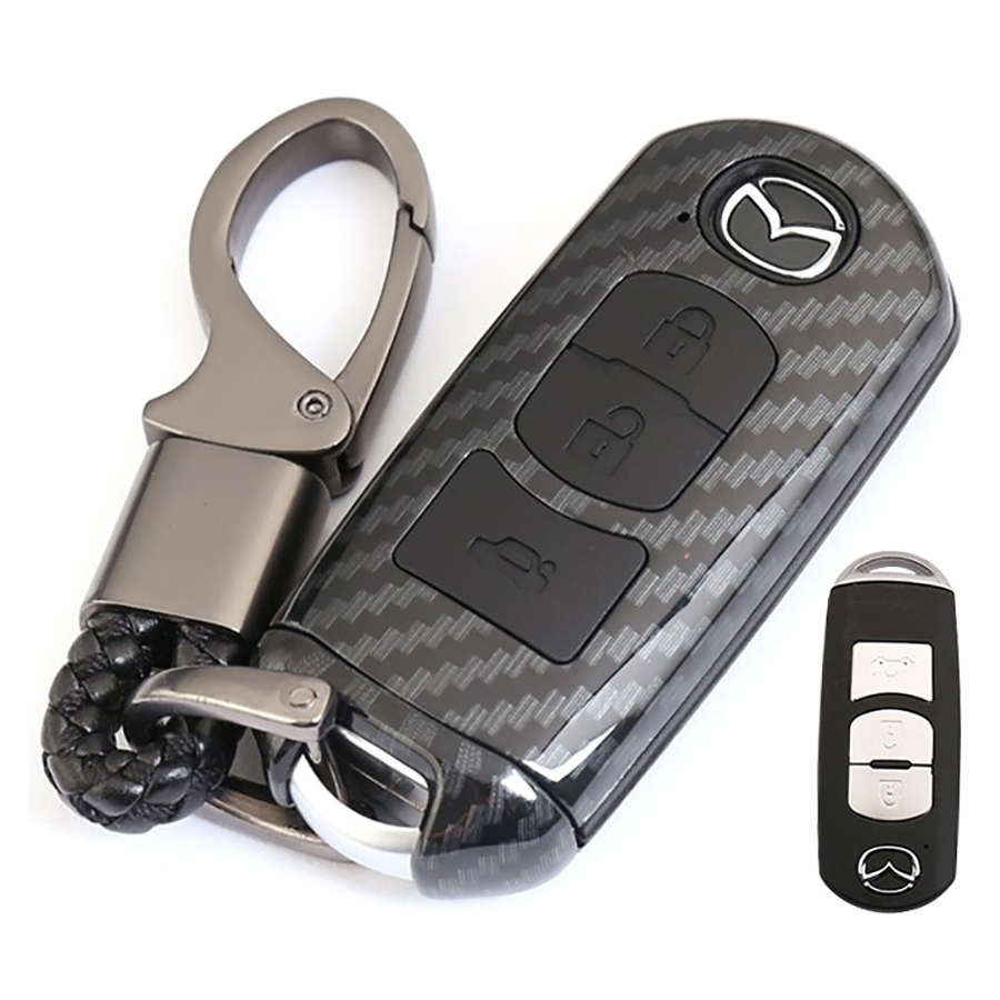 Ốp chìa khóa ô tô vân cacbon Mazda 3, Mazda 6, Mazda CX5