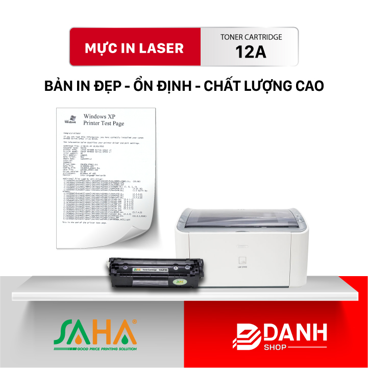 Hộp mực in Canon LBP 2900/3000-12A/FX9 / Mực in laser / Mực máy in / Thương hiệu SAHA / Bảo hành 12 tháng
