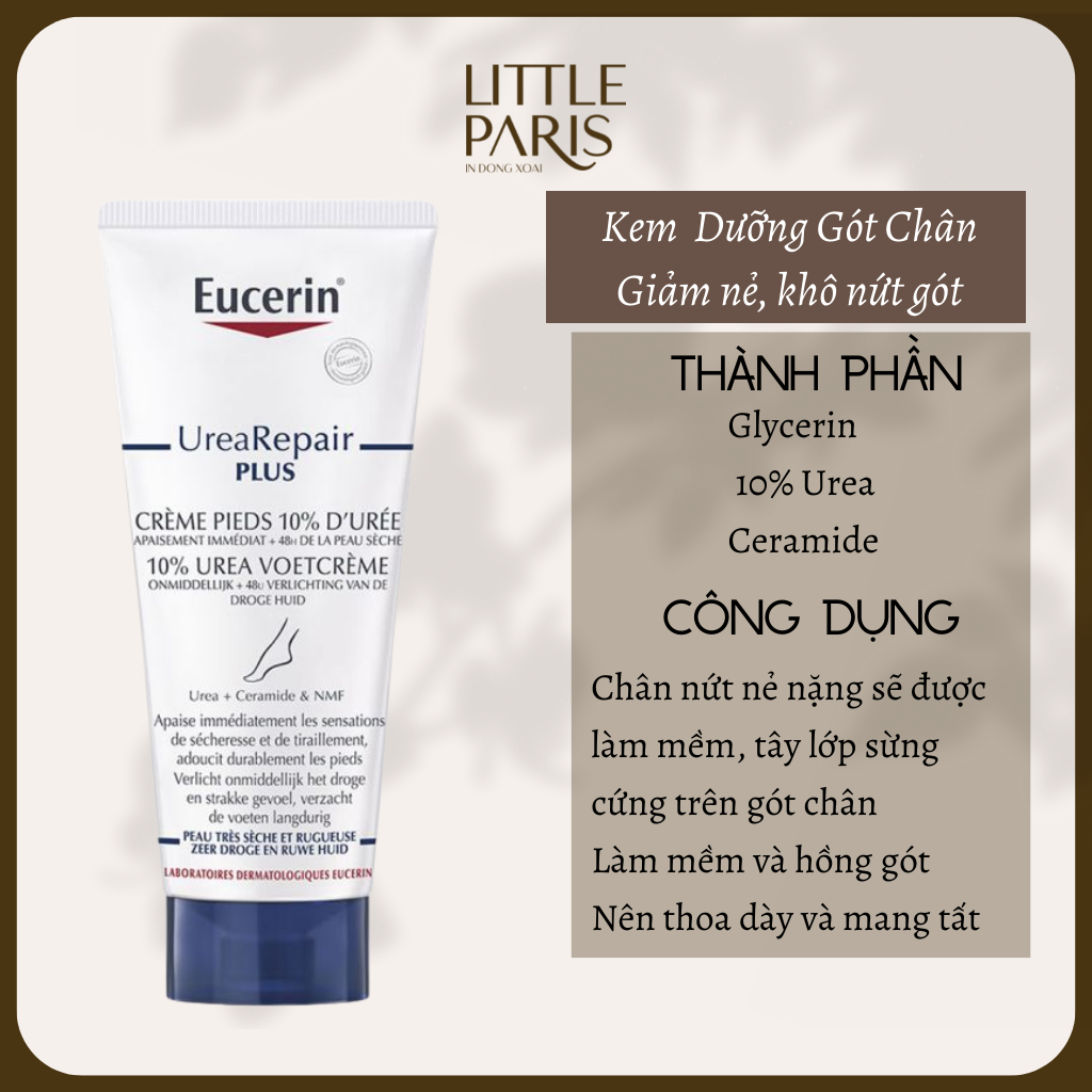 Kem dưỡng nứt gót nhân Eucerin UreaRepair Plus Foot Cream 10% Urea 100ml - Gót Sen của Pháp