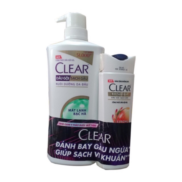 Dầu gội Clear 630g-Mát Lạnh Bạc Hà+Tặng Khăn Tắm CAO CẤP