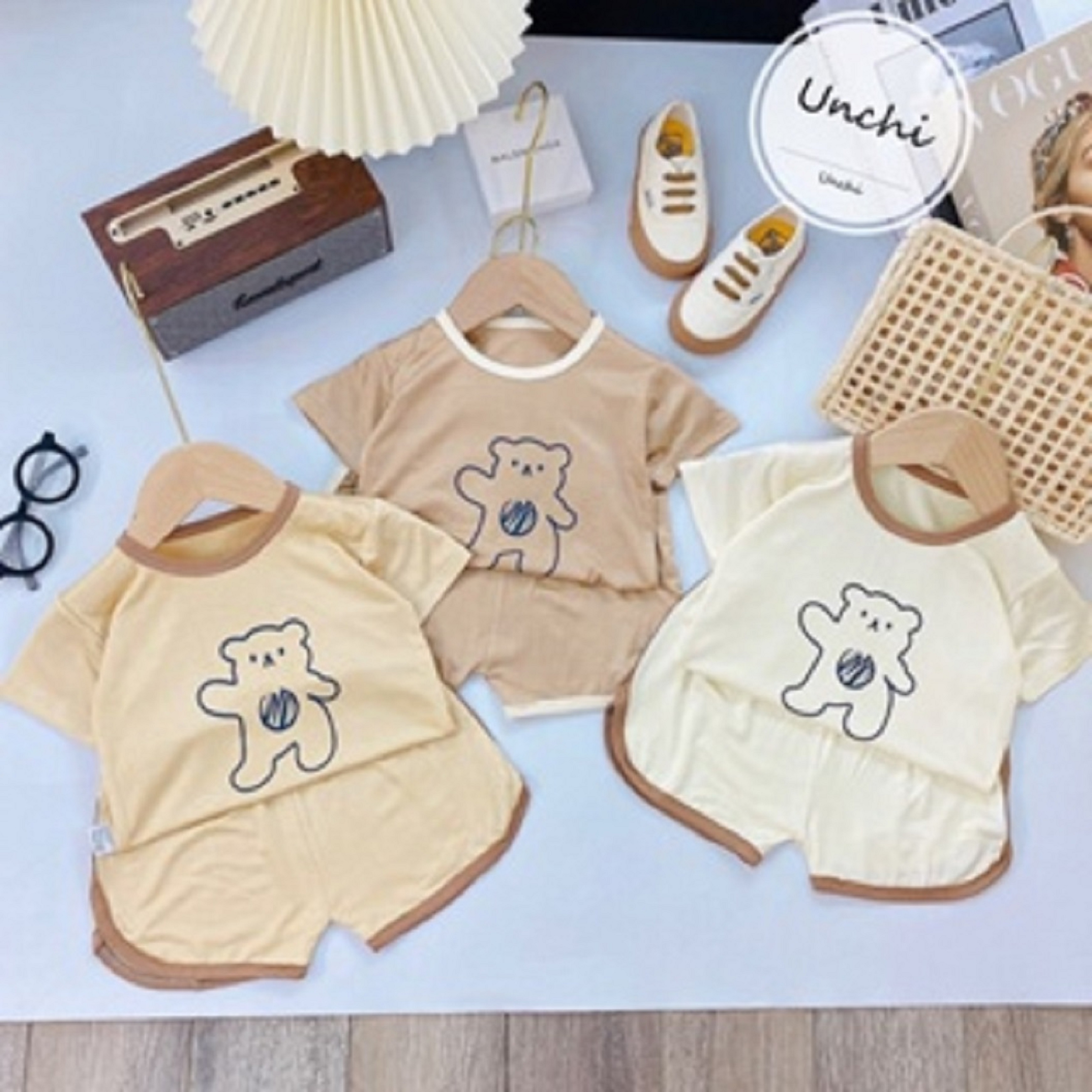 (MS305)Bộ cộc tay gấu thun lạnh siêu đáng yêu cho bé