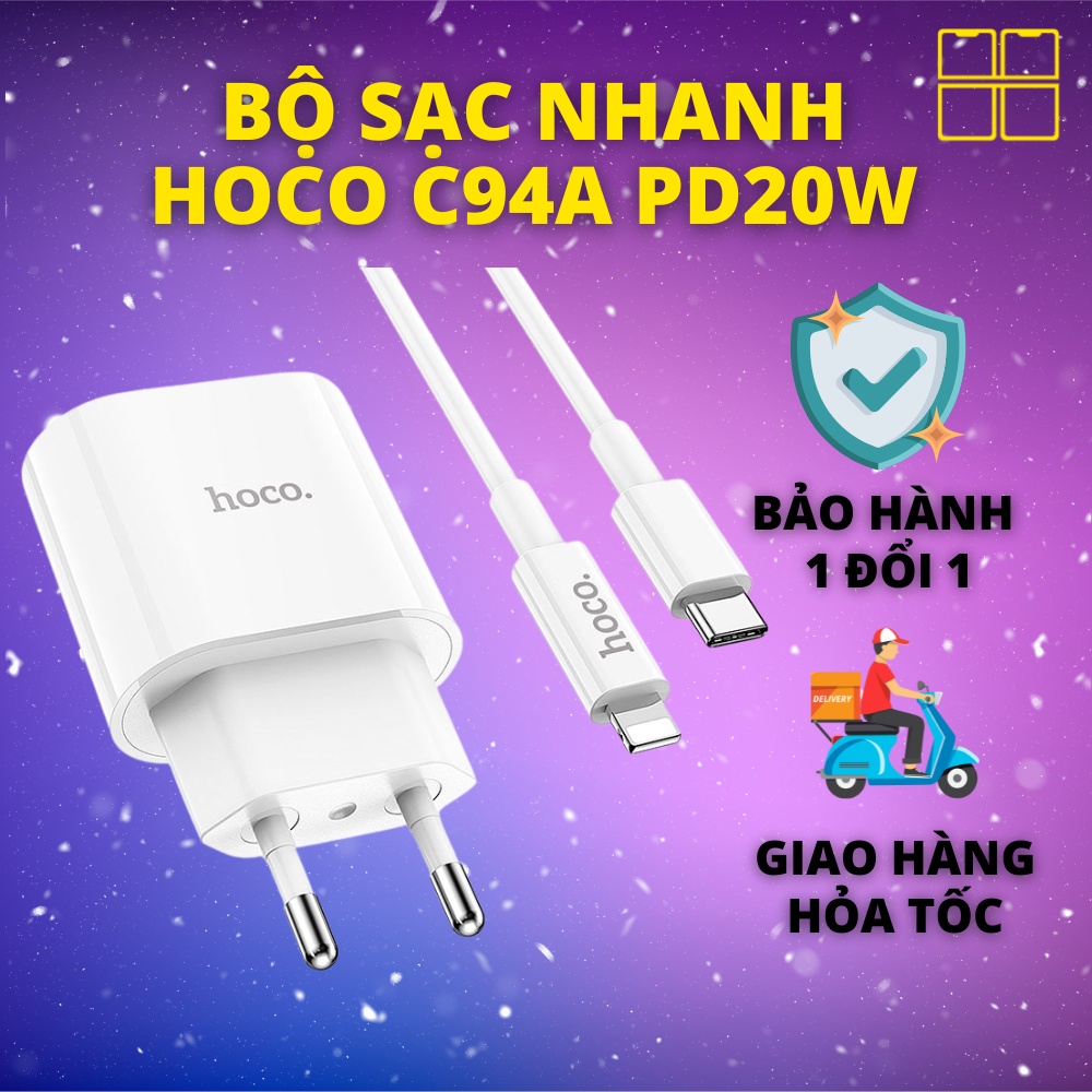 Bộ sạc hoco c94a type-c sạc nhanh pd 20w 88mobile