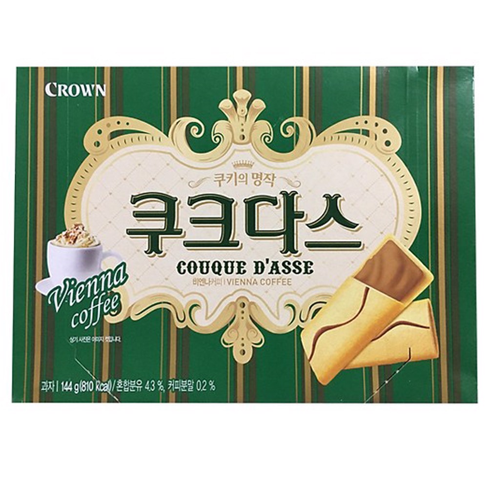 Crown Bánh quy kẹp kem Vị Coffee 144g 8801111186087 - Nhập Khẩu Hàn Quốc