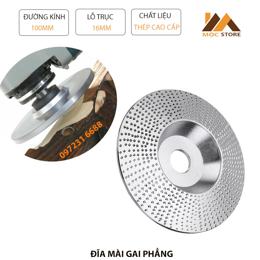 Đĩa chà gỗ gai phẳng - đĩa chà nhám gỗ đa năng, dụng cụ mài phá gỗ tay vịn cầu thang, tượng gỗ làm từ thép có độ nhám sắc bén cao giúp việc chà phá trở nên thuận tiện, dễ dàng
