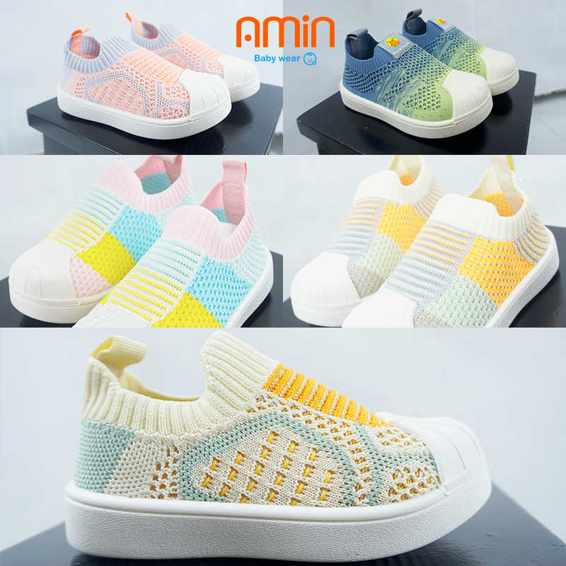 Giày lười cho bé trai bé gái, giày sneaker thể thao cho bé từ 1 đến 5 tuổi Rase Duck đế mềm chống trượt lưới thoáng khí