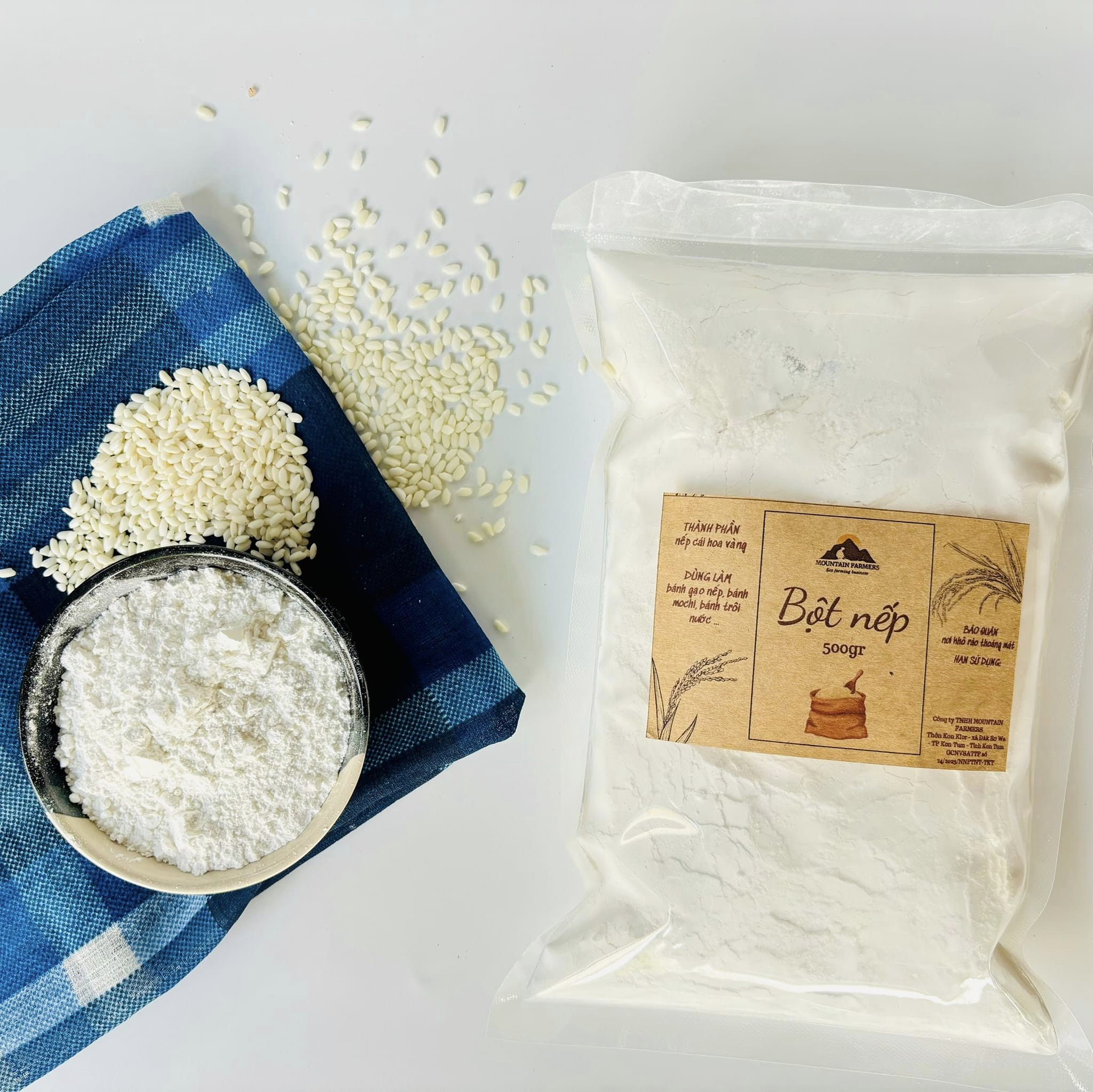 Smile Farm - Golden Flower Sticky Rice Flour 500Gr, Naturally Grown in Kontum