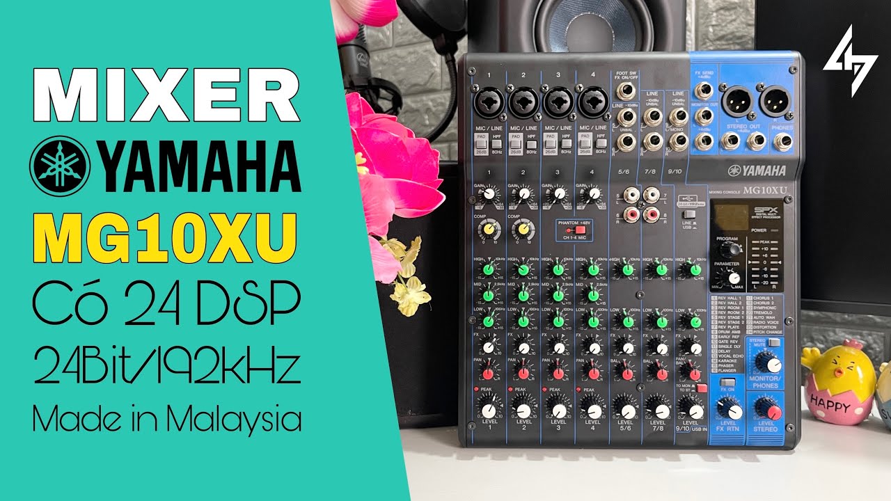 Bàn Trộn Âm Thanh Mixer Yamaha MG10XU - Mixer Livestream Yamaha MG10XU .Tích Hợp Lọc Tiếng Reverb Delay Echo 99 Hiệu Ứng - Dùng Livestream, Karaoke, Loa kéo, Sân Khấu Karaoke Gia Đình , LỖI 1 ĐỔI 1 BH 12 Tháng