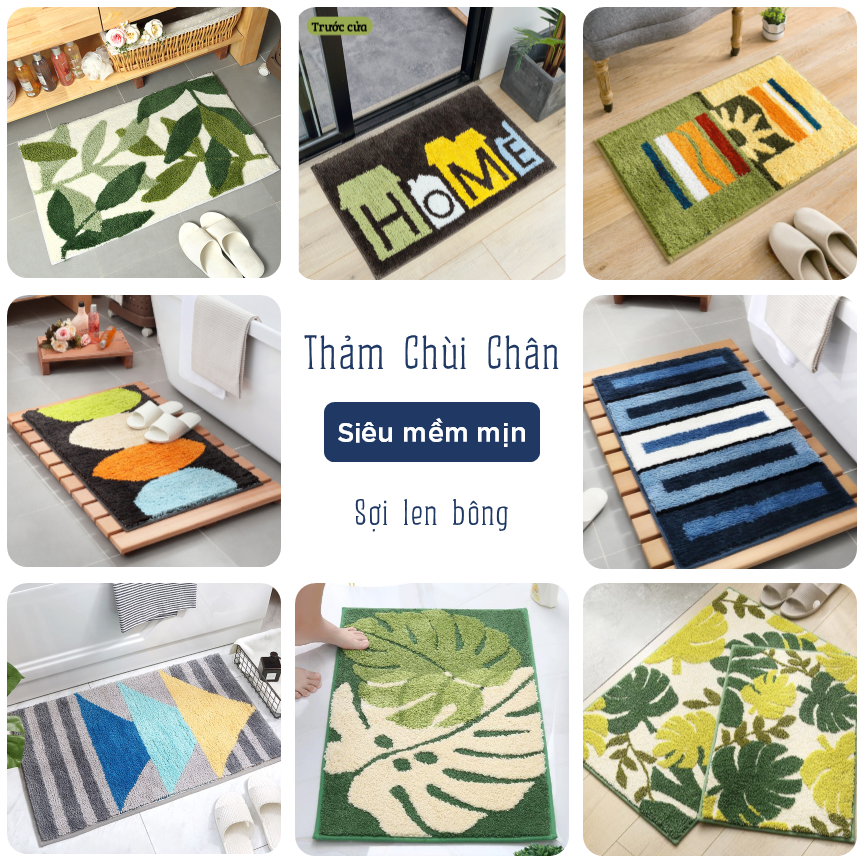Thảm chùi chân, thảm lau chân, thảm cửa ra vào, thảm nhà tắm, thảm sợi len, thảm chân thấm hút tốt, hàng cao cấp - The Peace House