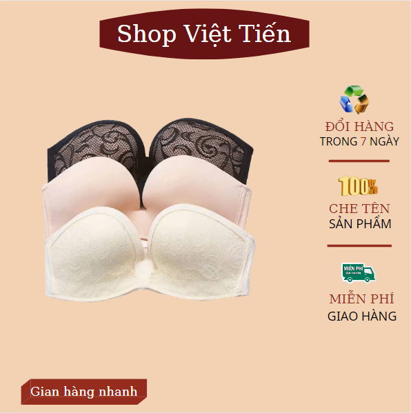 Áo lót nữ không dây chống tụt chất liệu silicon hít bám cơ thể nâng ngực tạo khe thoáng khí VT-24 Việt Tiến