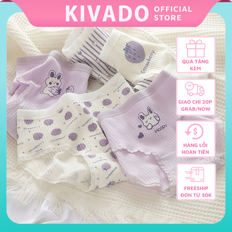 Quần lót nữ cotton giá rẻ thun lạnh cao cấp vải mền sexy ren KIVADO QL03