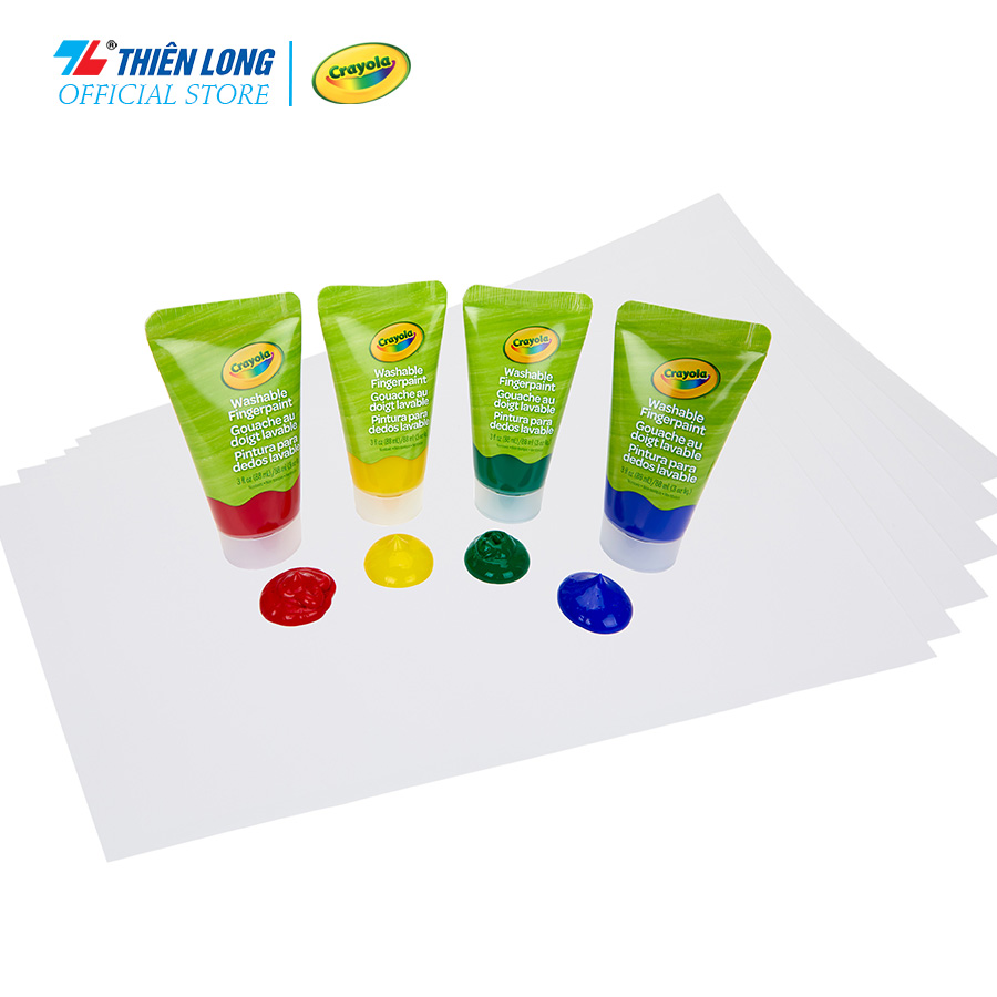 Bộ 4 màu nước cho bé có thể rửa được Crayola Washable Finger Paint