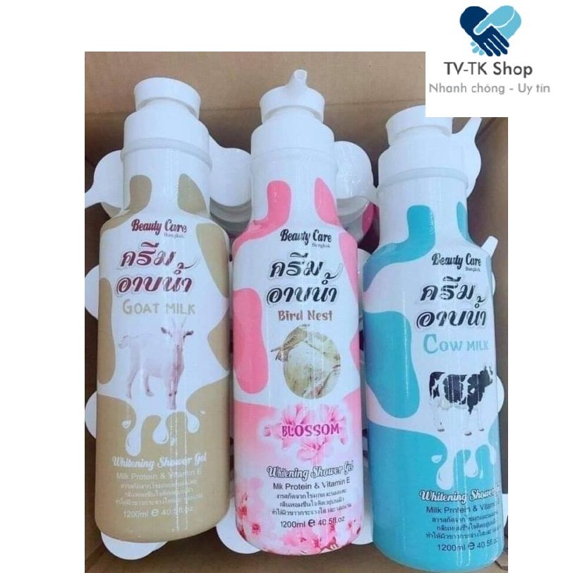 Sữa tắm sữa dê & bò 1200 ml thái lan dưỡng da trắng hồng - mẫu mới