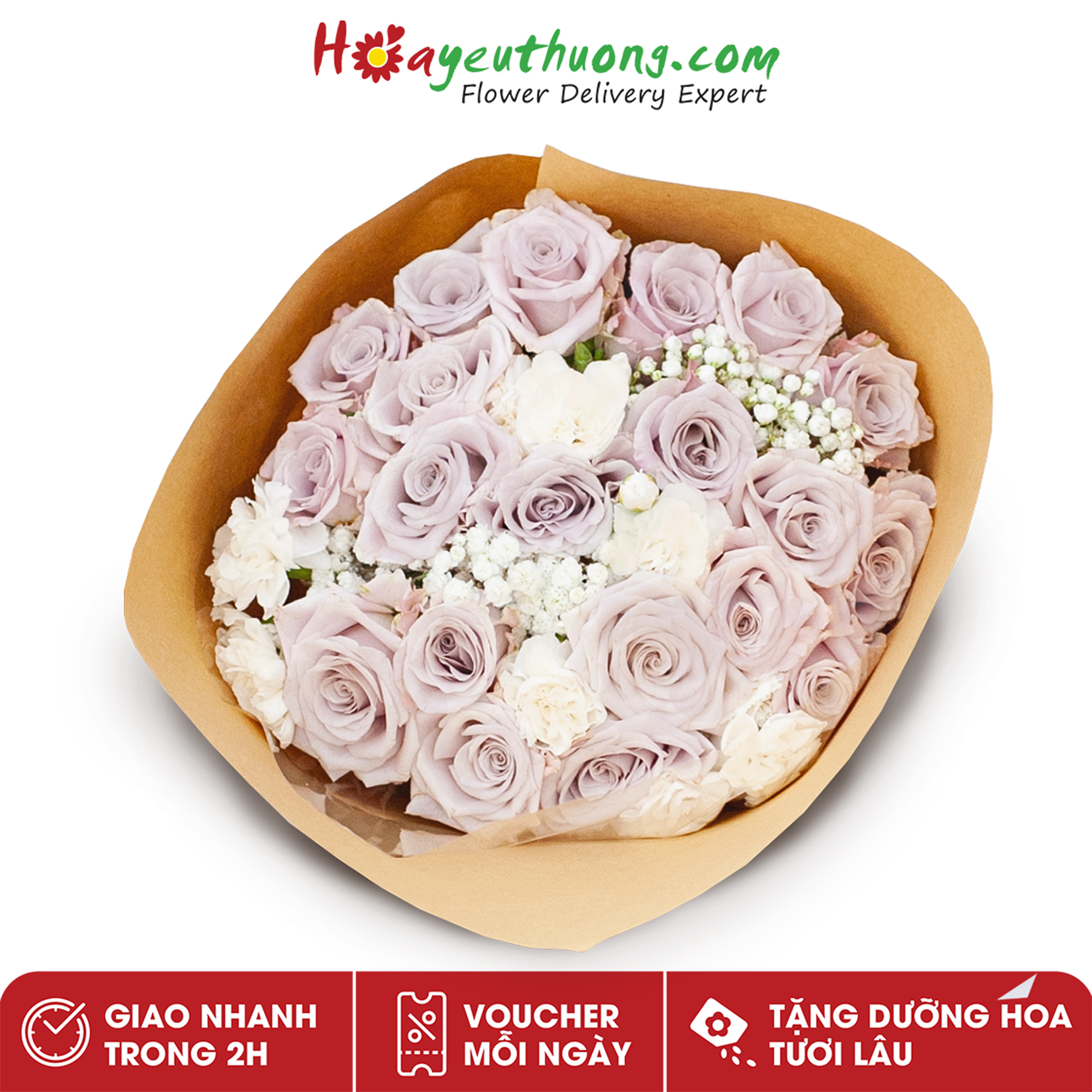 Dịu Dàng - Combo hoa mix sẵn Hoayeuthuong, hoa Đà Lạt tươi cắm trang trí nhà cửa, văn phòng