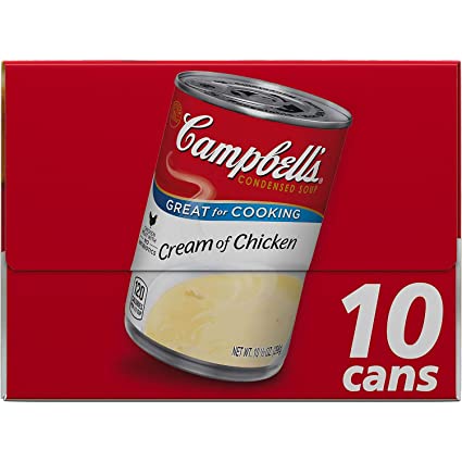 Súp Campbell Cream of Chicken lon 298g của mỹ với thành phần từ nước dùng gà kem sốt thơm ngon