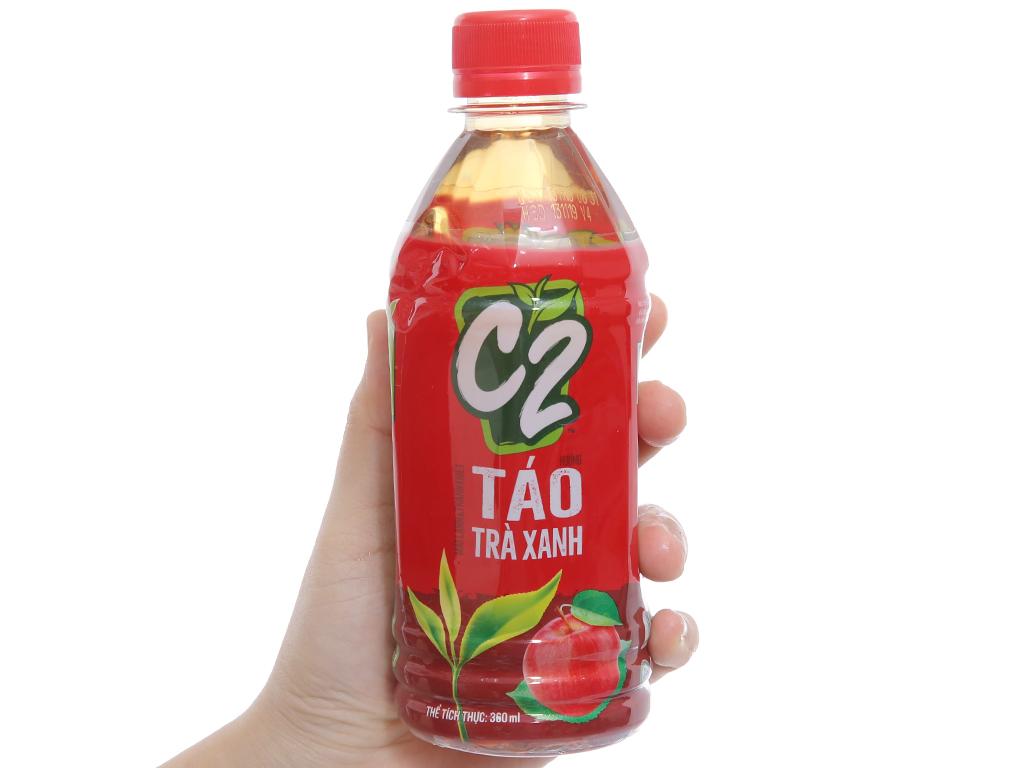 Combo lốc 6 chai trà xanh c2 hương táo chai 360ml